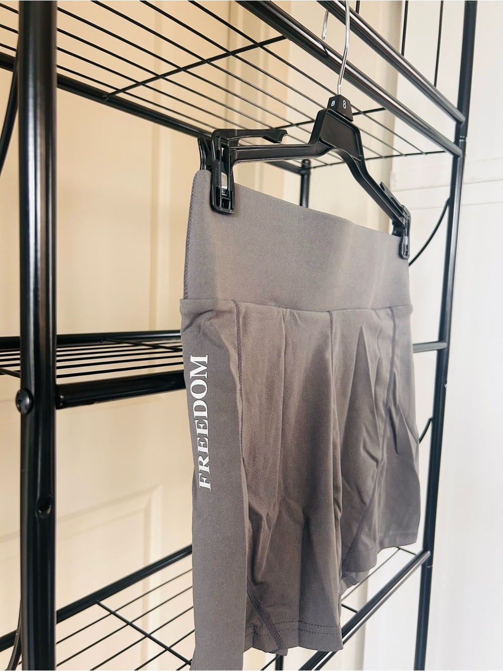 High-Waist Women's Bike Shorts in Light Gray